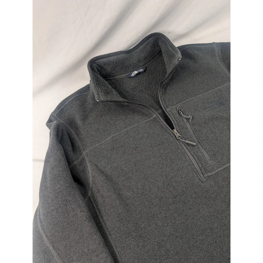 The North Face Mens Dark Grey Gordon Lyons Quarter Zip Fleece Jacket XL